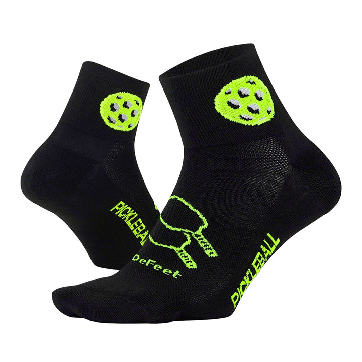 two black padded athletic pickleball socks