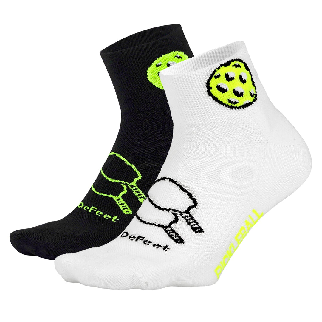 two low ankle pickleball socks in white or black