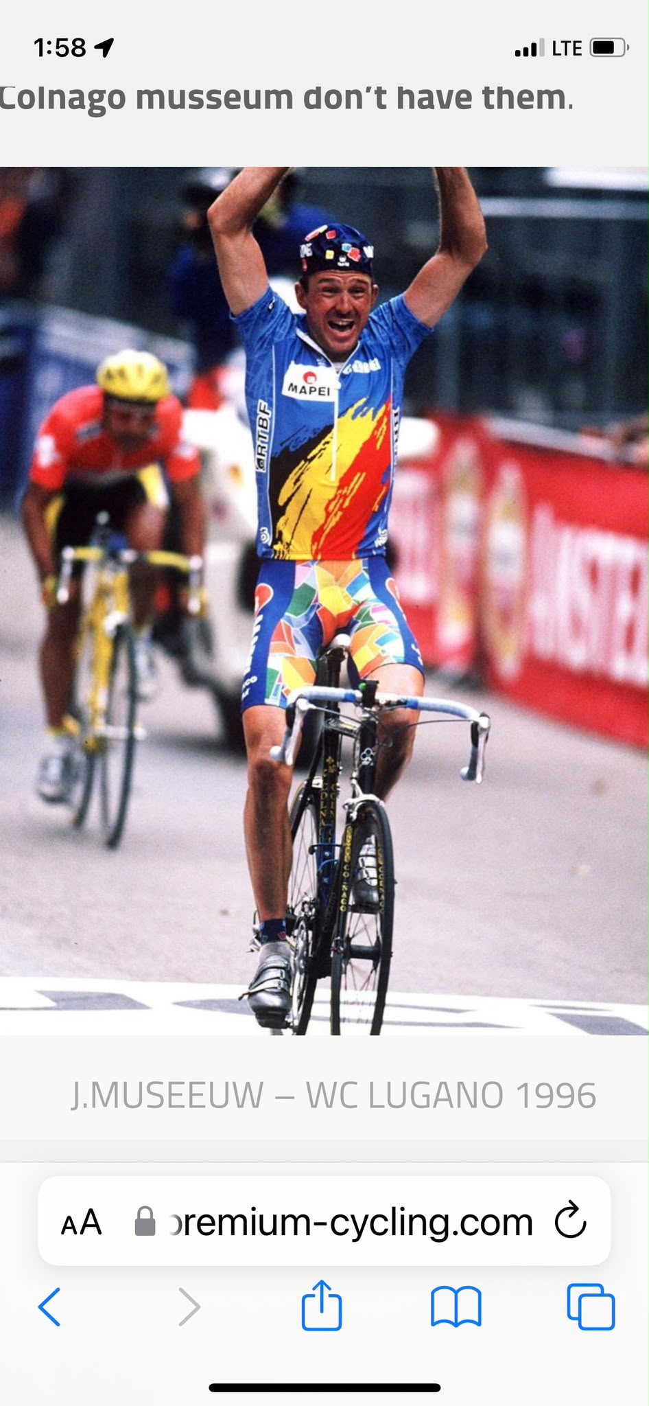 Anniversary: Museeuw in Lugano 1996 - 30 years