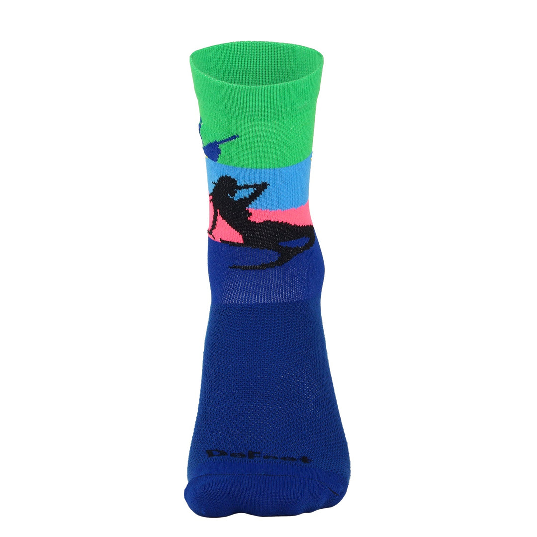 blue and green sock with a mermaid siren causing shipwrecks