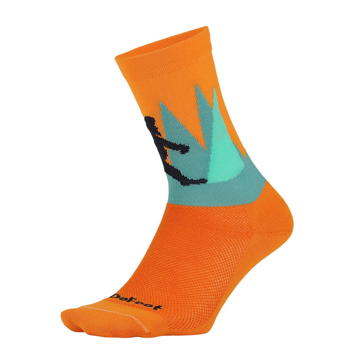 orange crew athletic sock with bigfoot yeti sasquatch