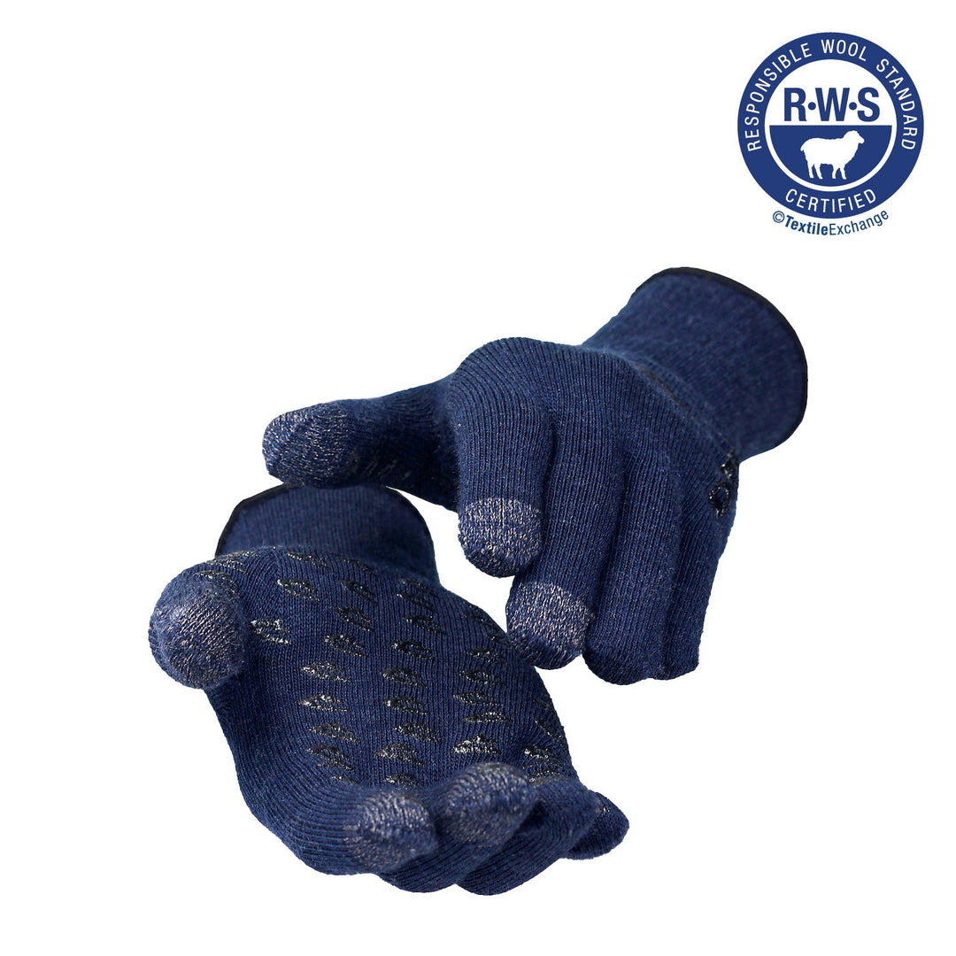 DeFeet Duraglove ET Navy Wool w/Black Grippies Gloves #athletic# #cycling# #run#