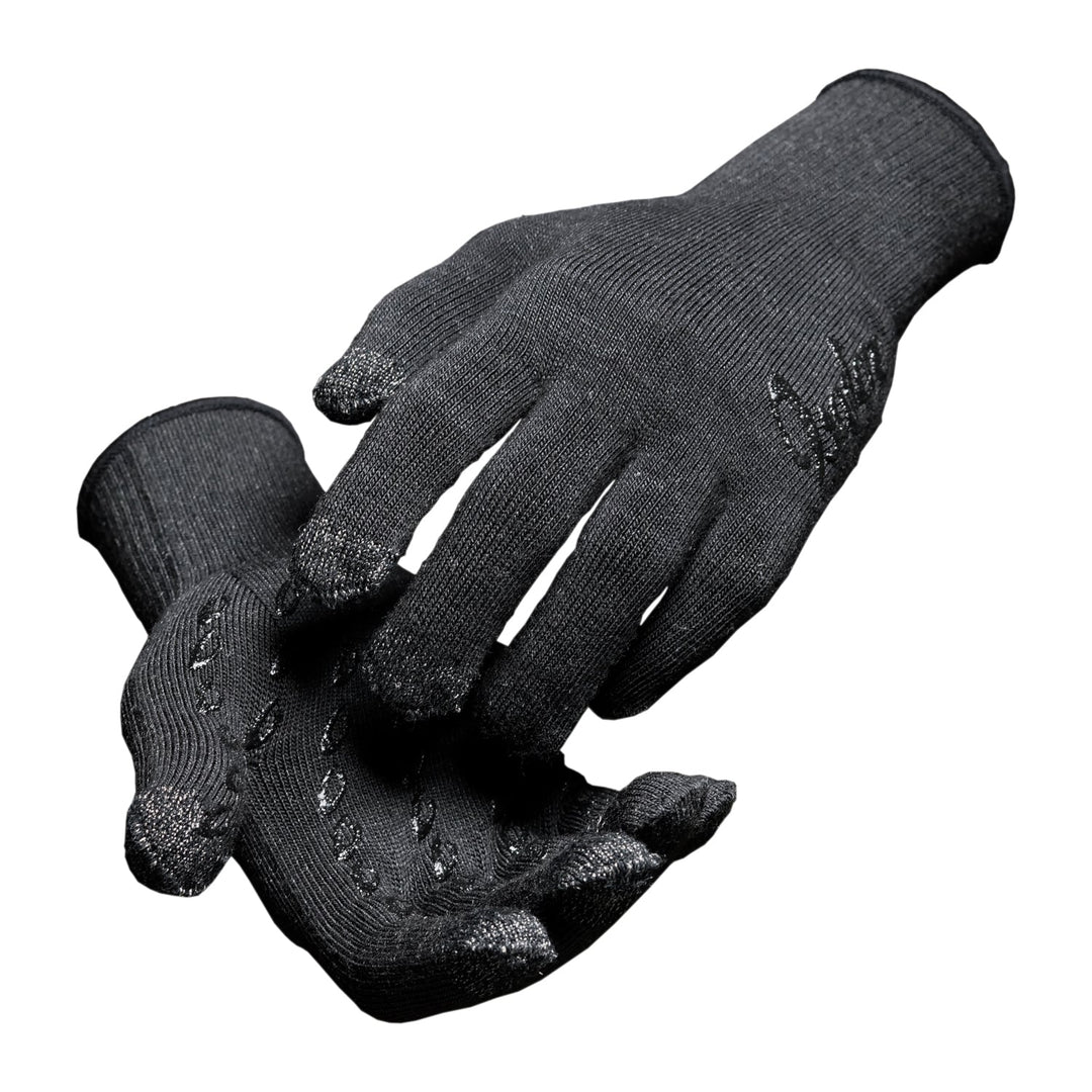 Duraglove ET "V Logo" Charcoal Wool w/Black Grippies