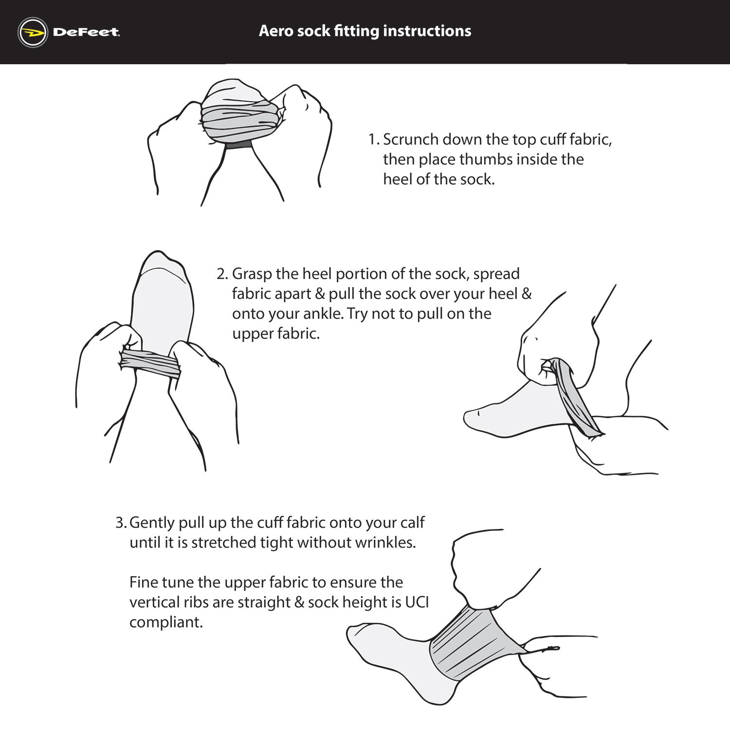 Tall Solid White Aero Cycling Socks | Lightweight | EVO Jet | DeFeet