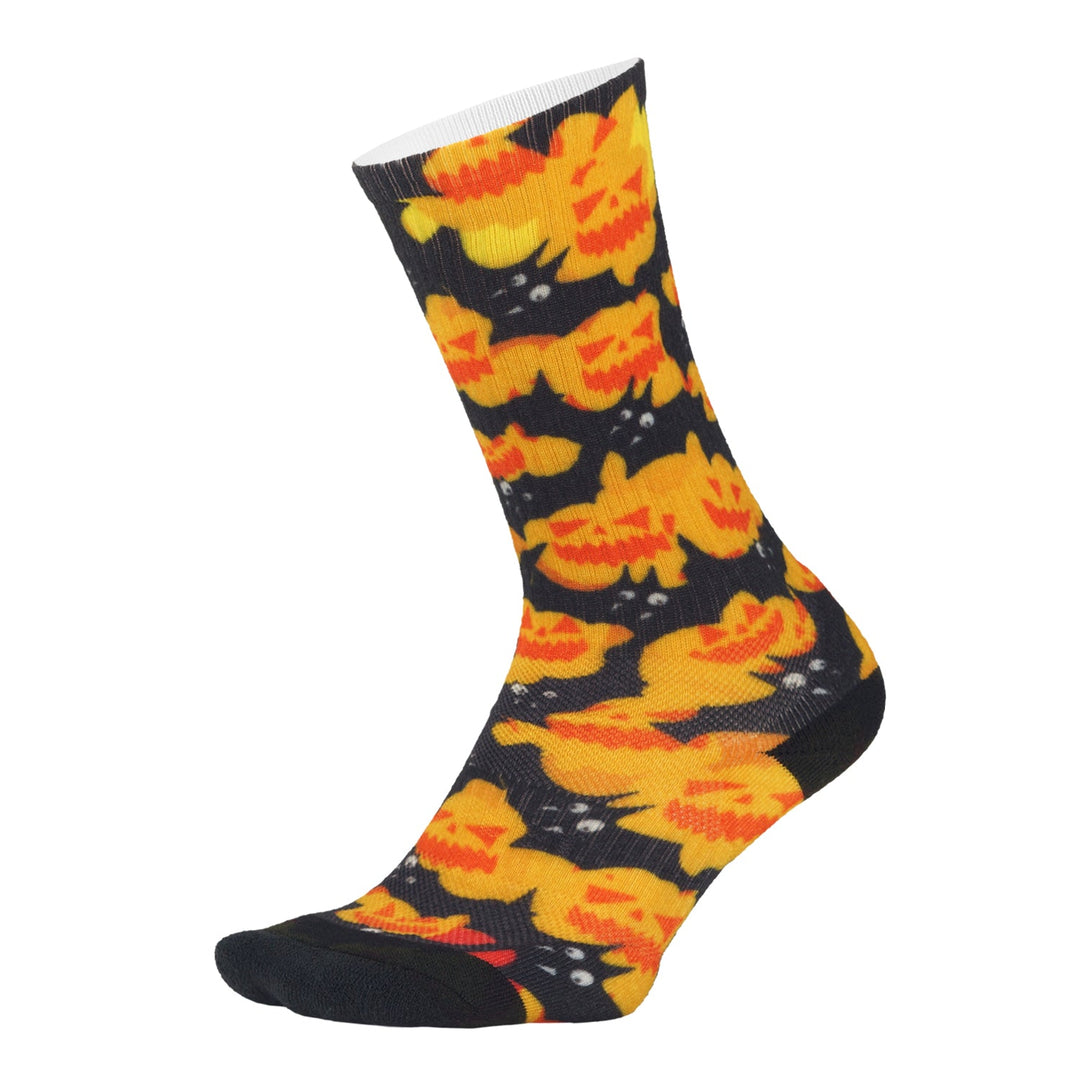 Sub360 DeFeet All Day Batshit Crazy Halloween Socks with Bats and Jack O'lanterns