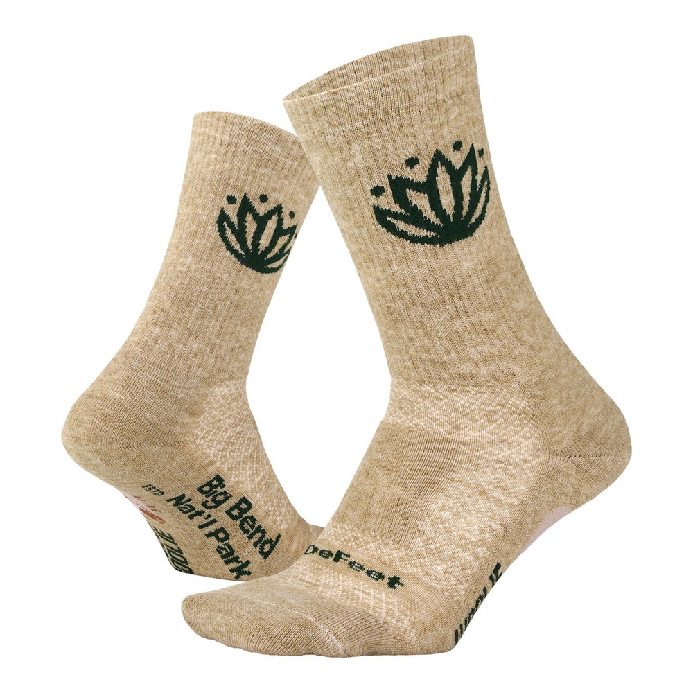 DeFeet Woolie Boolie thick wool crew sock with Yellowstone National Park logo