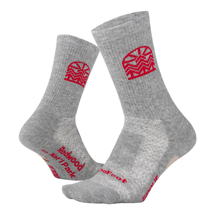 DeFeet Woolie Boolie thick wool crew sock with Redwood National Park logo