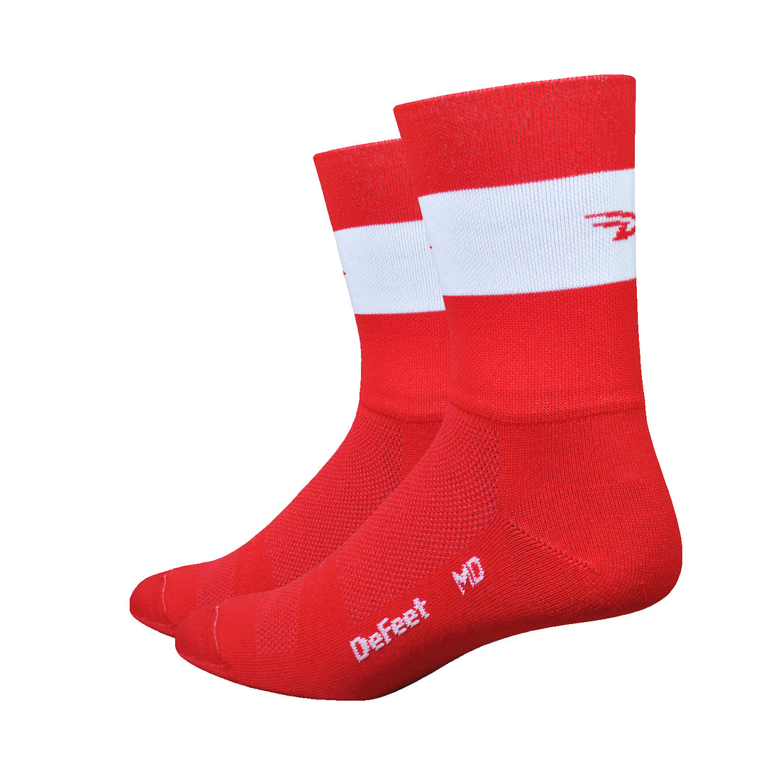 Aireator 5" Team DeFeet (Scarlet w/White Stripe)