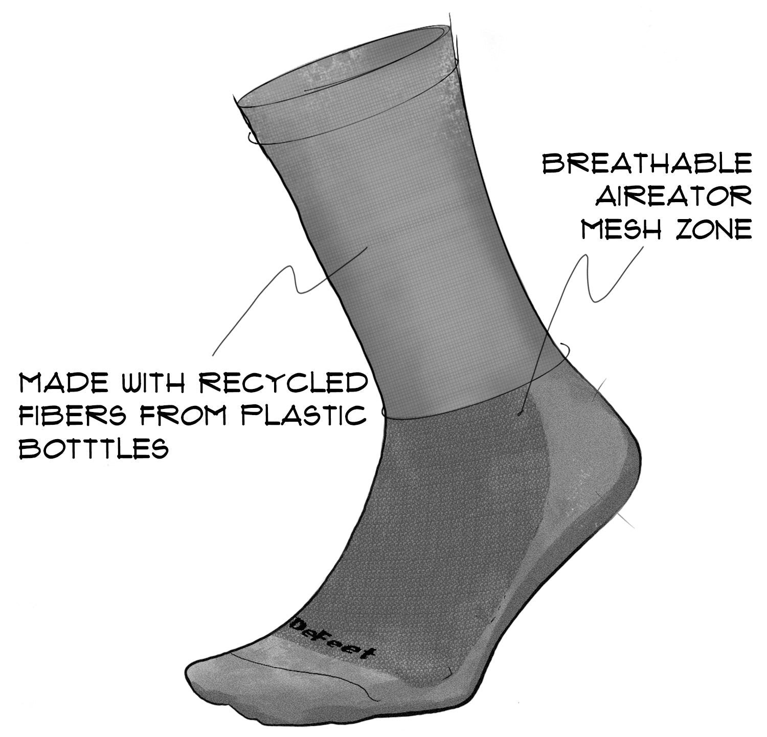 Chaussettes DeFeet Aireator Orange Fluo – Unisexe, Fabriquées Aux US (neuves)
