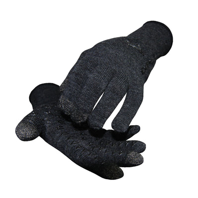 Duraglove ET Charcoal Wool w/Black Grippies - DeFeet