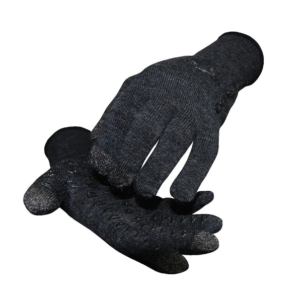 Duraglove ET Charcoal Wool w Black Grippies DeFeet