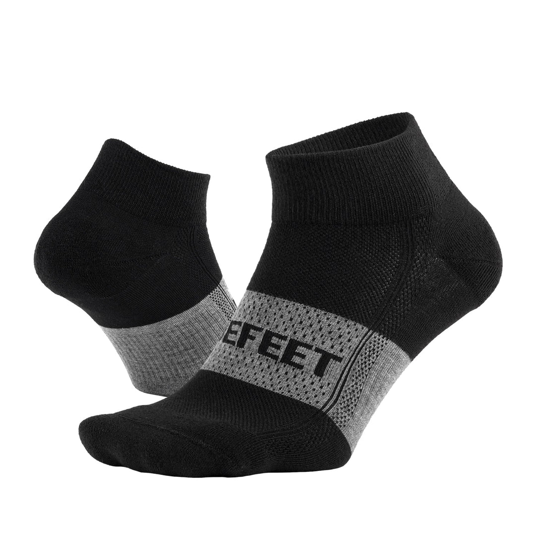 two Speede Pro padded ankle athletic socks in black
