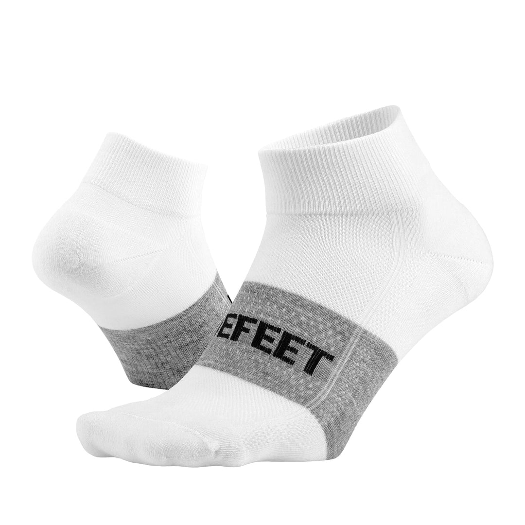 two white Speede Pro padded ankle athletic socks