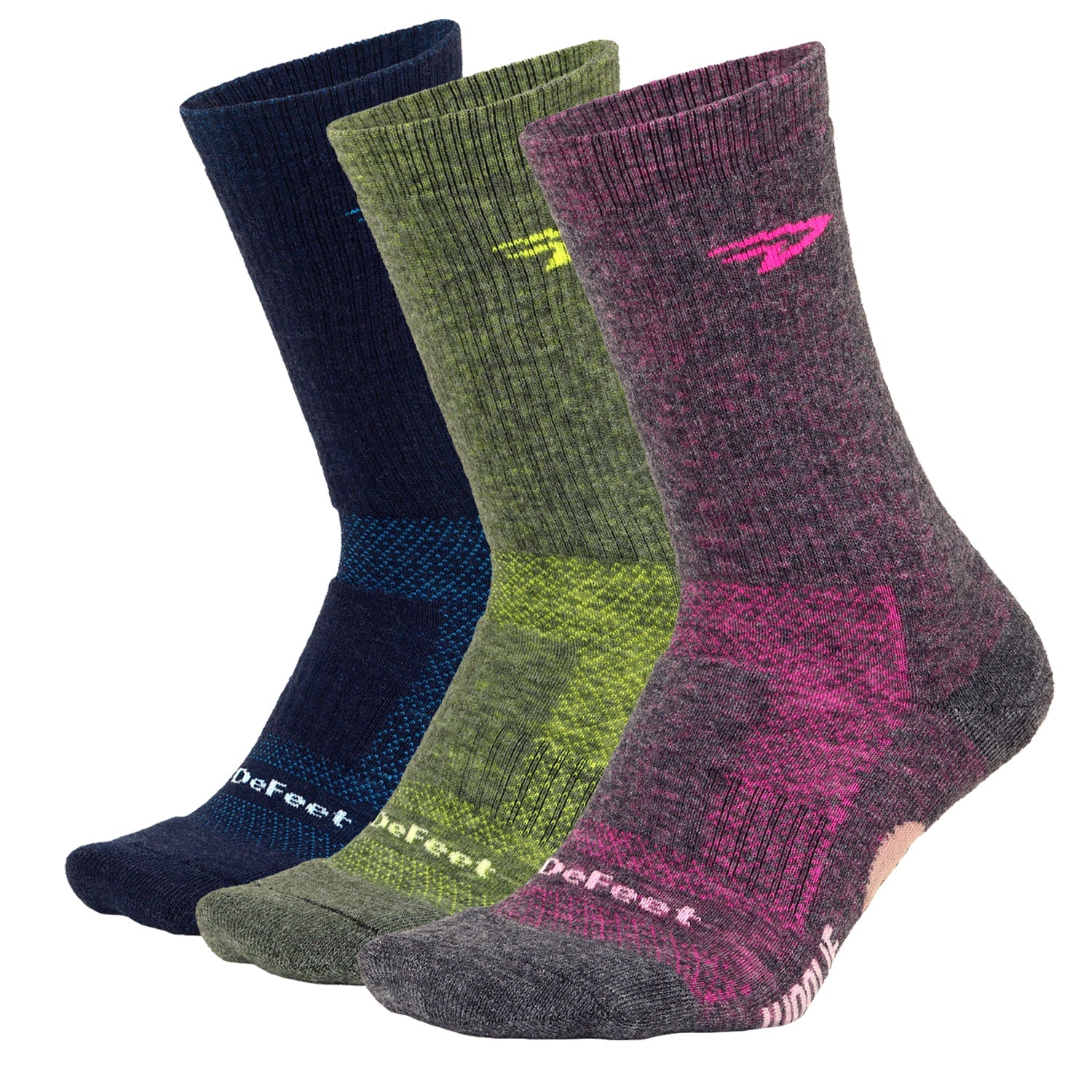 Woolie Boolie Blaze Holiday Pack: 3 Pairs | DeFeet Thick Wool Crew ...