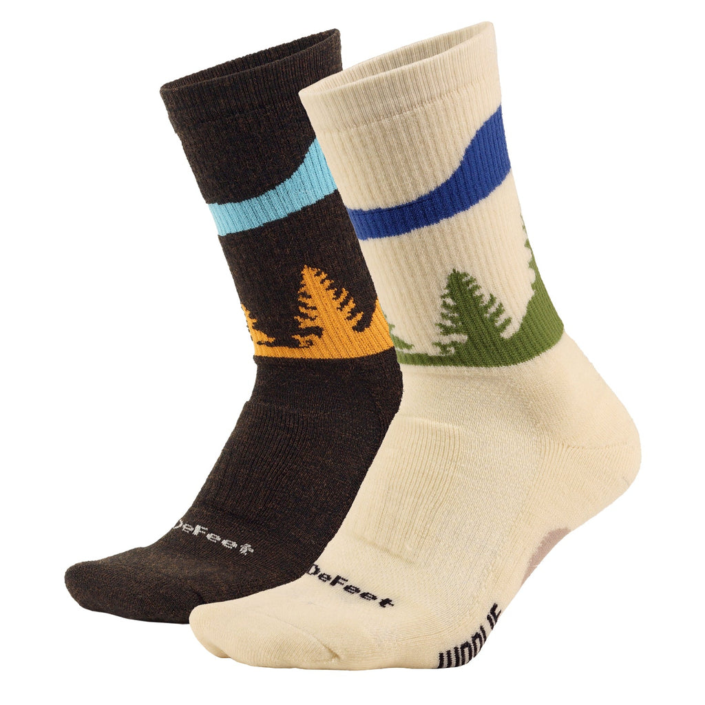 Ribbed Wool Forest Scene Cycling Socks, Woolie Boolie Crew