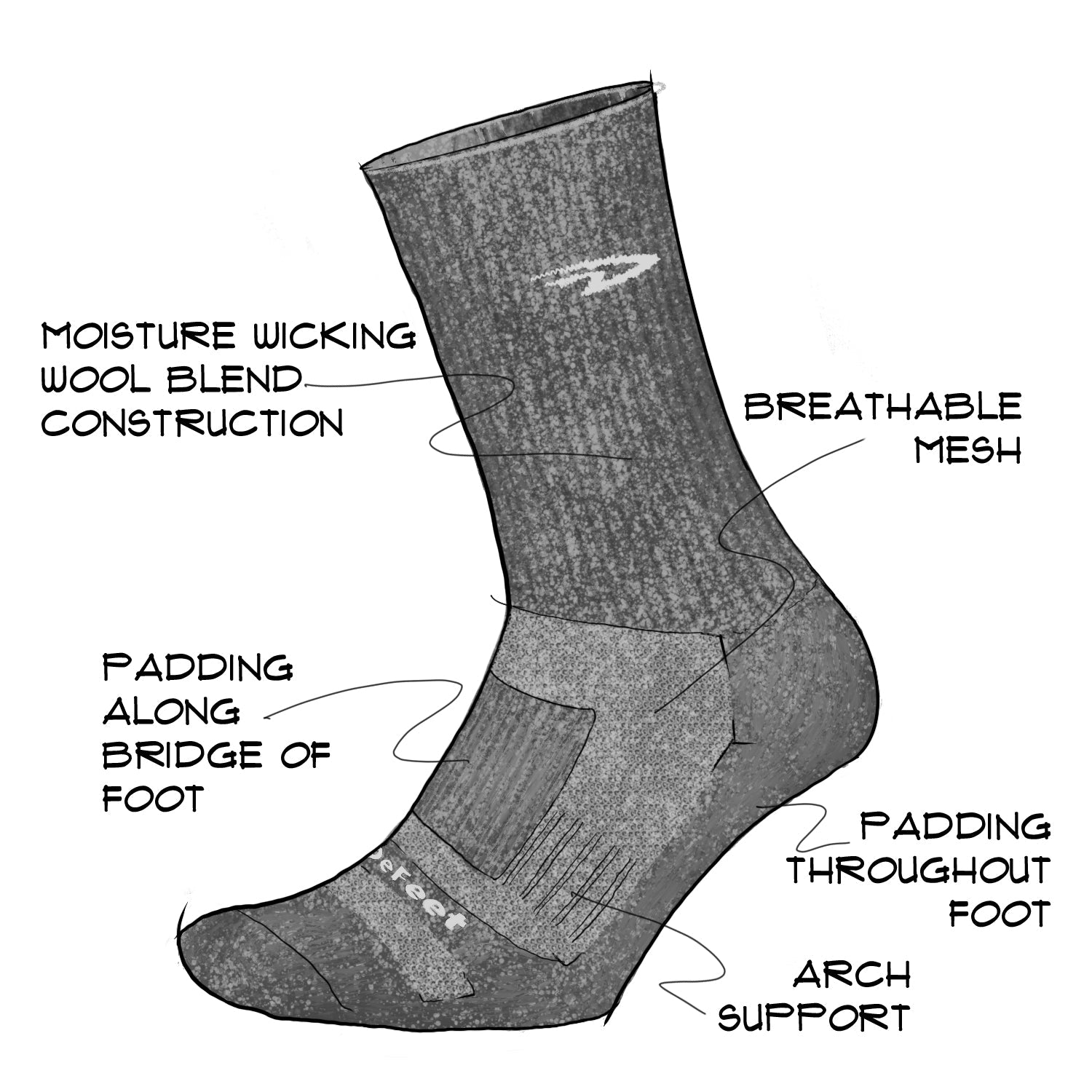 Calzini DeFeet Woolie Boolie Uomo In Lana Merino - Caldi, Traspiranti E Con Imbottitura - Made In USA